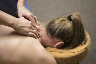A therapist giving a massage